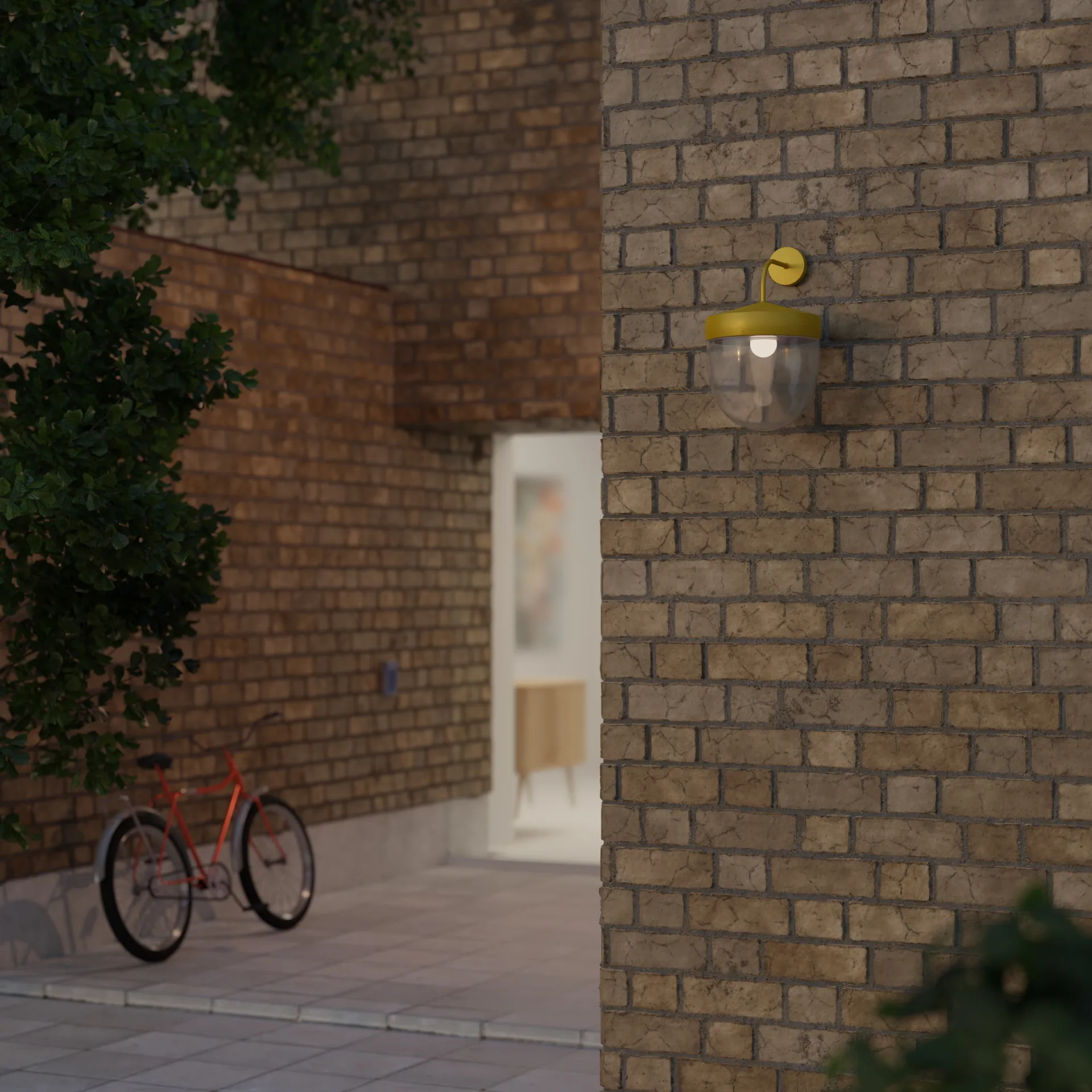 Lámpara de pared Pan transparente 30 cm, Amarillo dorado Noon