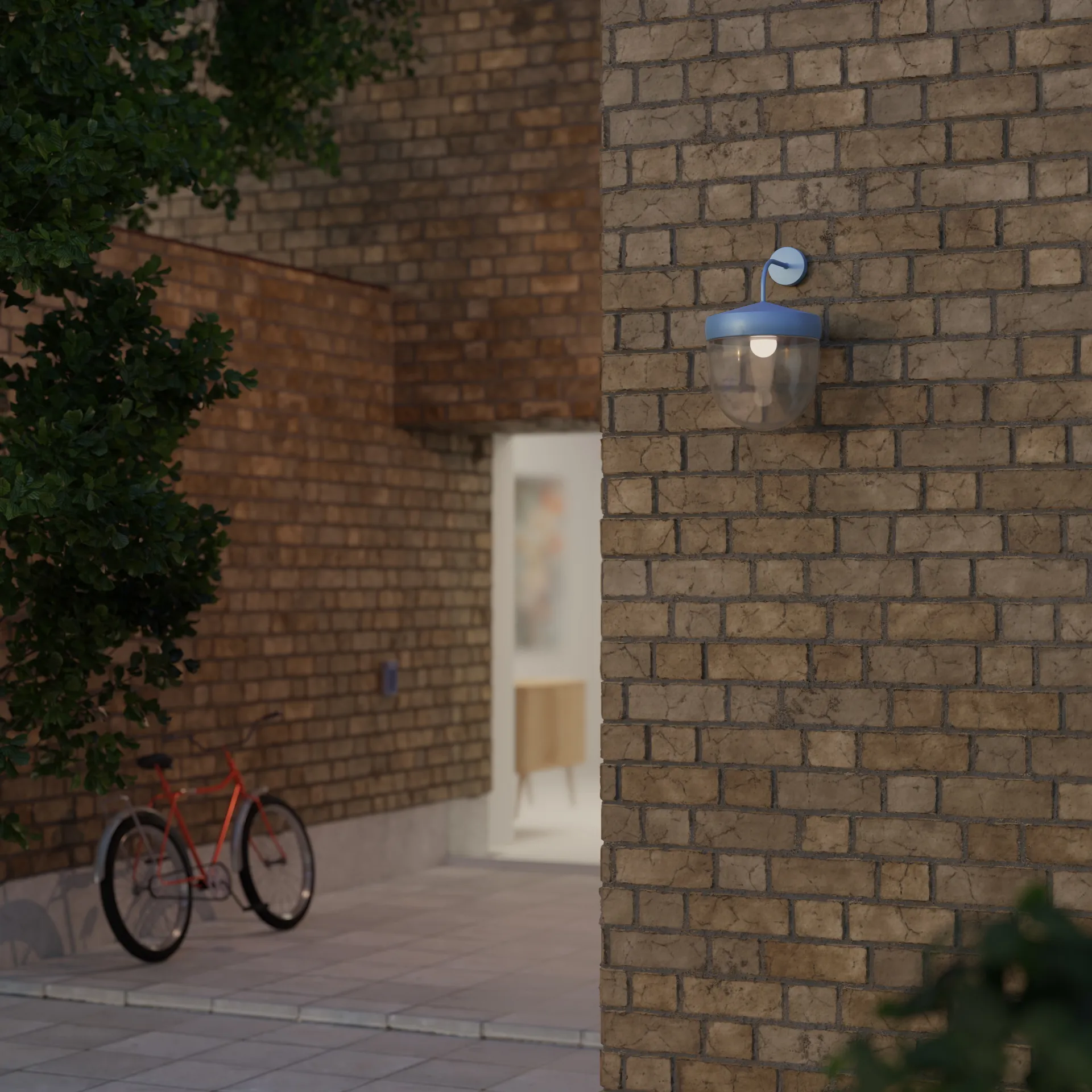 Lámpara de pared Pan transparente 30 cm, Azul pastel Noon