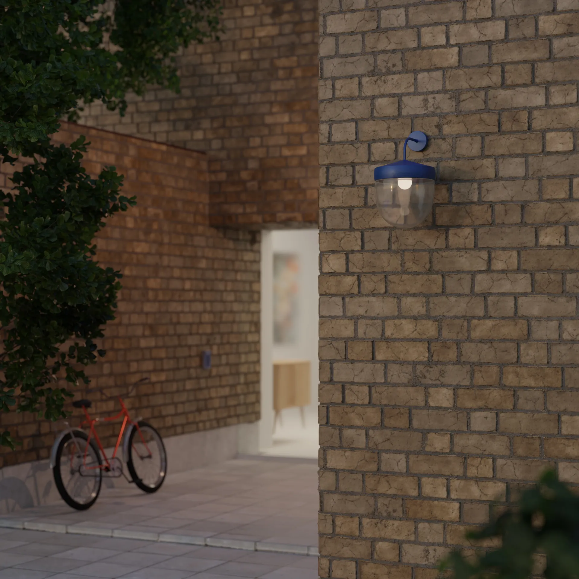 Lámpara de pared Pan transparente 30 cm, Azul Noon