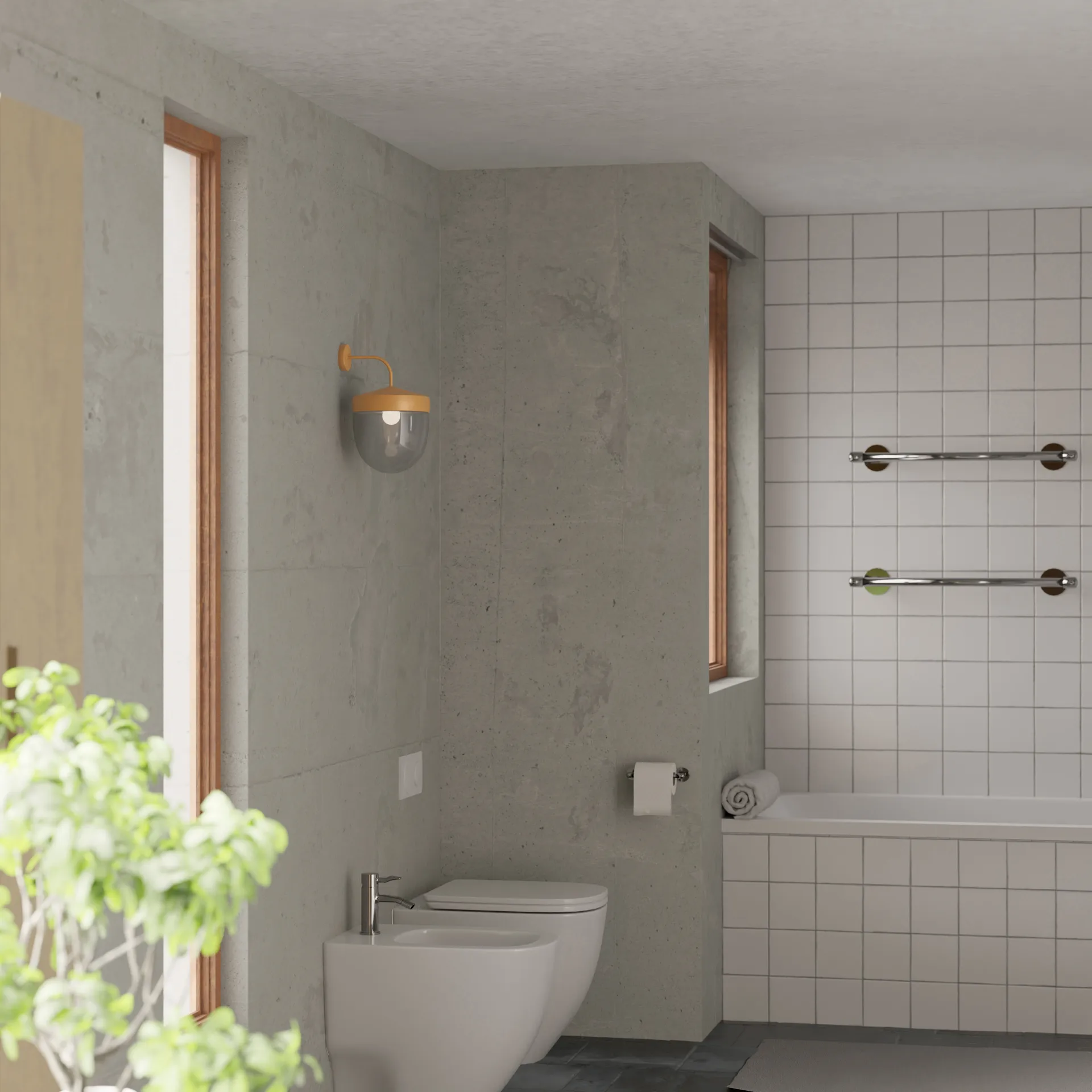 Lámpara de pared Pan transparente 30 cm, Marrón Noon