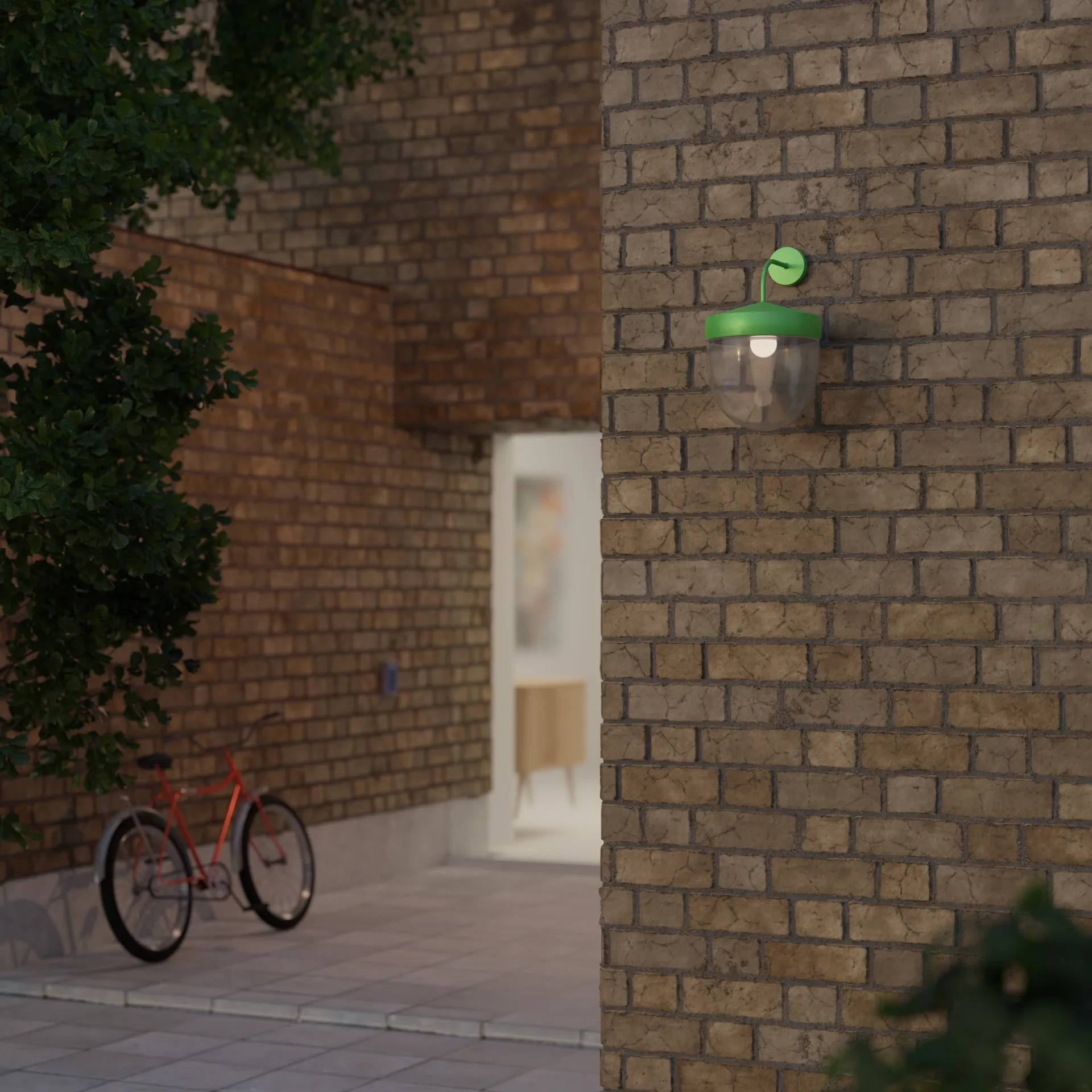 Lámpara de pared Pan transparente 30 cm, Verde claro Noon