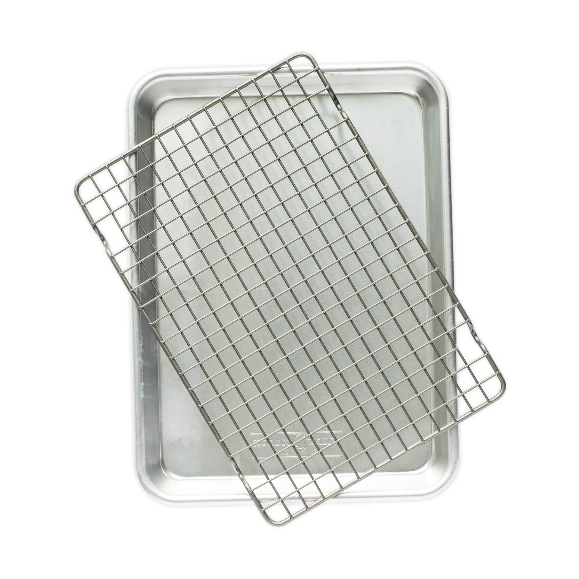 Bandeja de horno quarter sheet Naturals con rejilla, Plata Nordic Ware