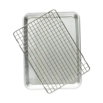Bandeja de horno quarter sheet Naturals con rejilla - Plata - Nordic Ware