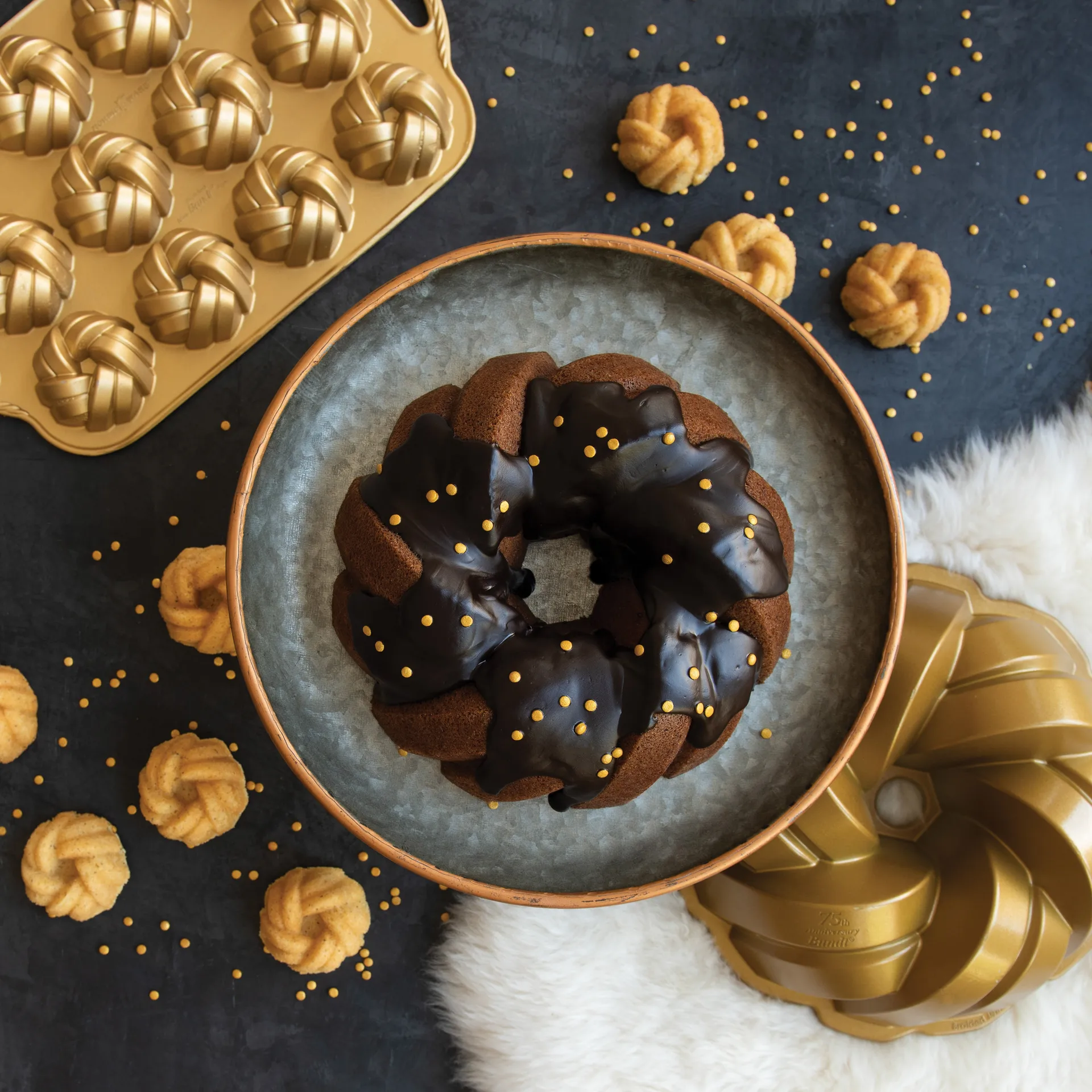 Molde de horno Nordic Ware 75th anniversary braided bundt, 0,72 L mini Nordic Ware