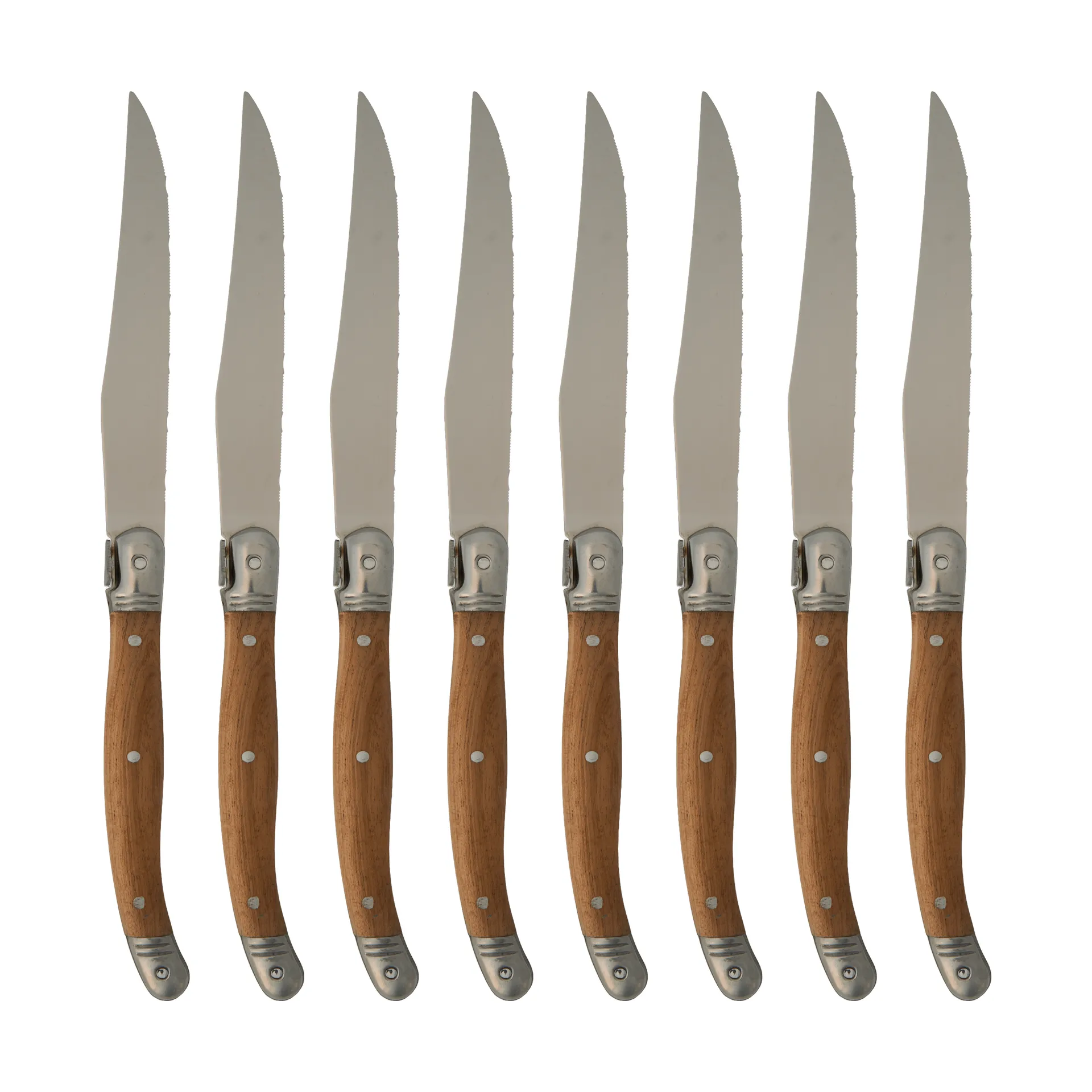 8 Cuchillos para parrilla Nordwik, Acero inoxidable-madera Nordwik