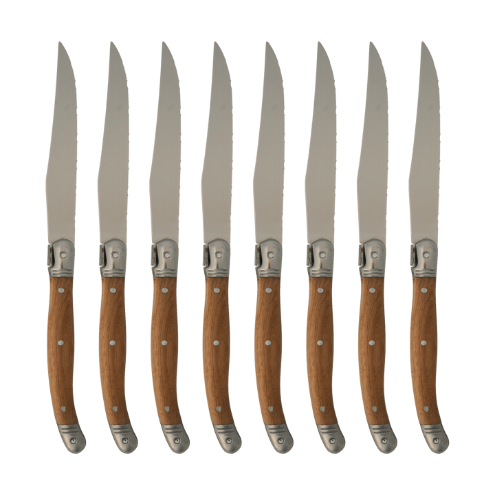 8 Cuchillos para parrilla Nordwik - Acero inoxidable-madera - Nordwik