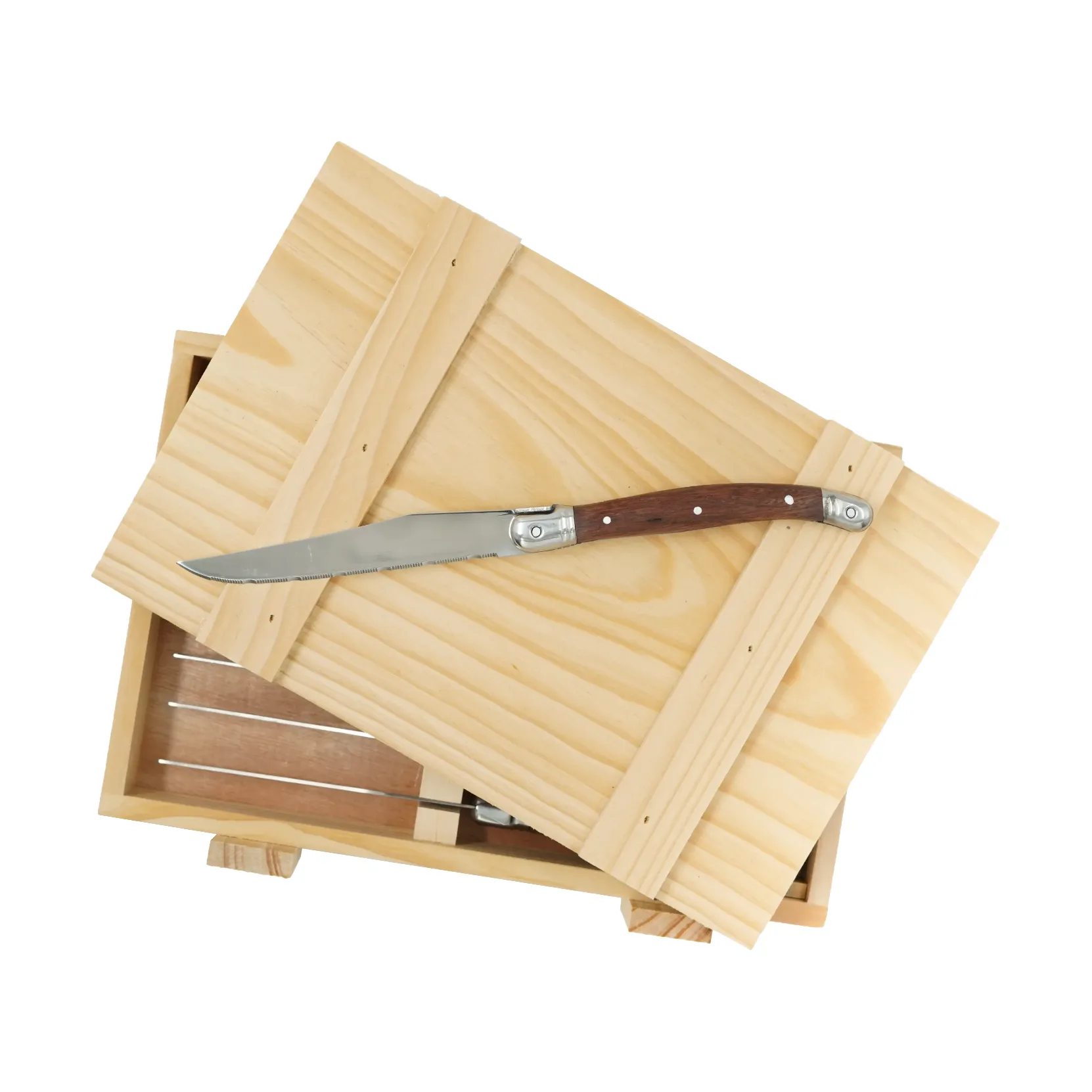 8 Cuchillos para parrilla Nordwik, Acero inoxidable-madera Nordwik