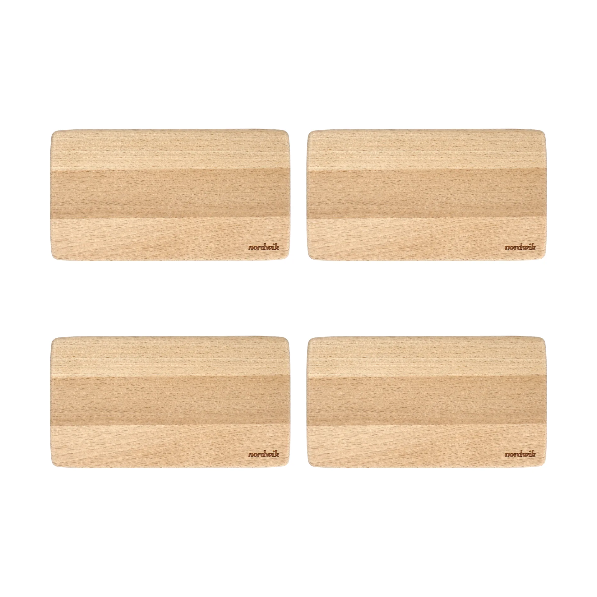 Bandejas para sándwiches de haya Nordwik 4-pack, 20x11x0,8cm Nordwik
