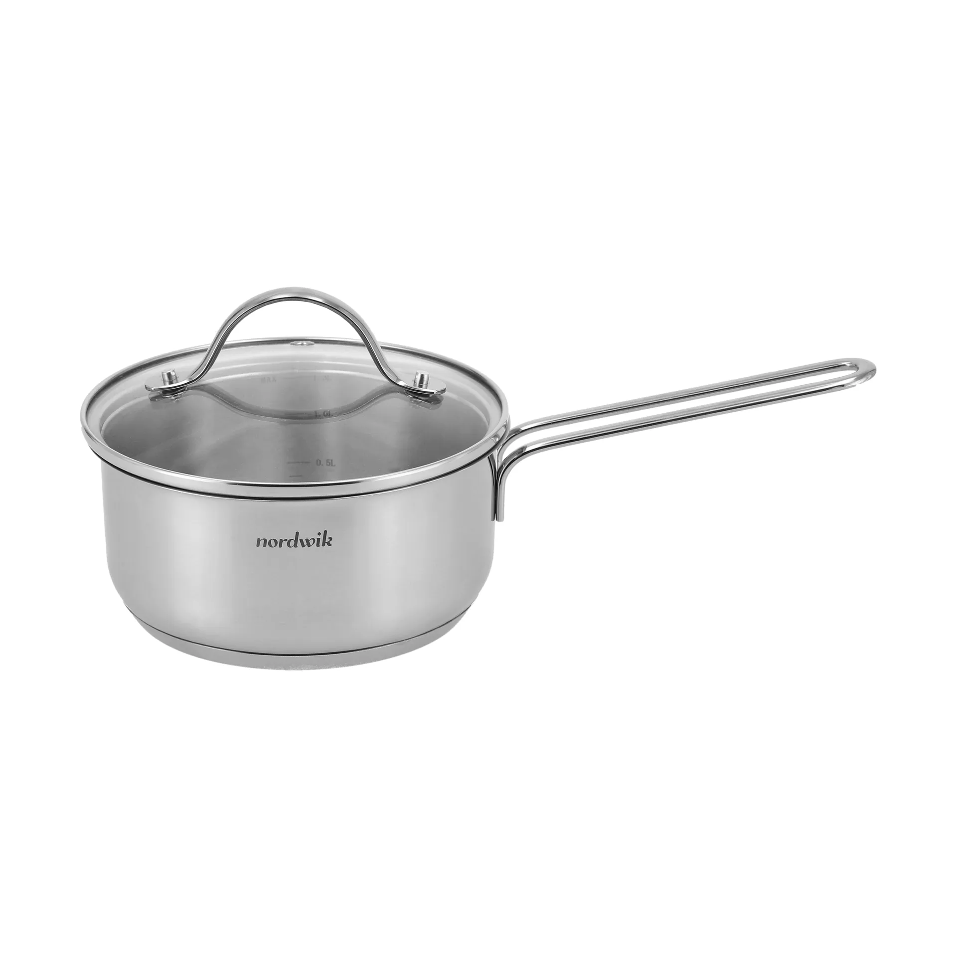 Cacerola con tapa de vidrio Nordwik  1,3 litros, Acero inoxidable Nordwik