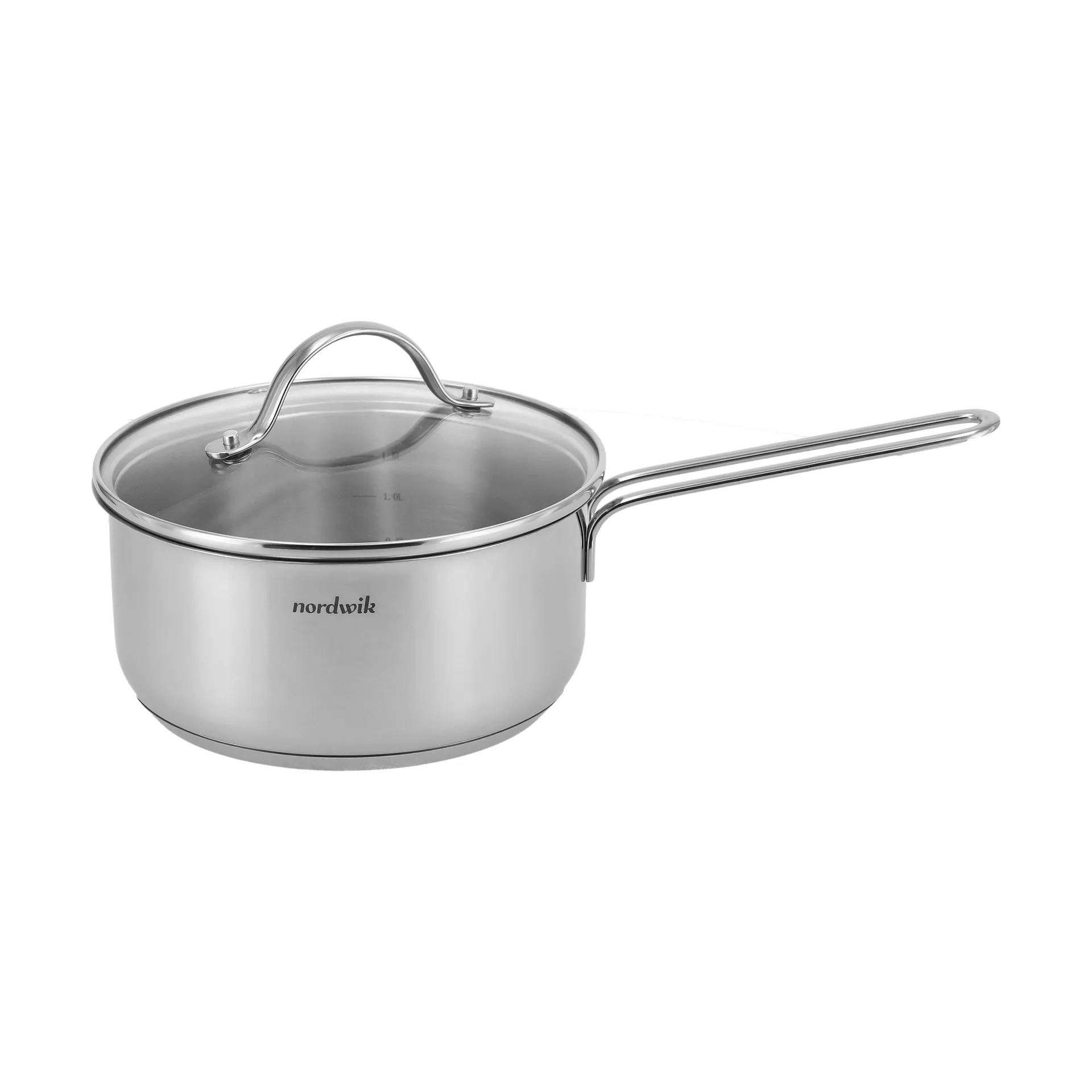 Cacerola con tapa de vidrio Nordwik  1,9 litros, Acero inoxidable Nordwik