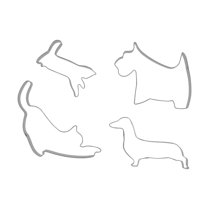 Cortador de galletas de jengibre BAKE - Mascotas, 4 piezas - Nordwik
