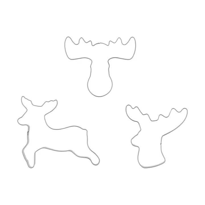 Cortador de galletas de jengibre BAKE - Reno, 3 piezas - Nordwik