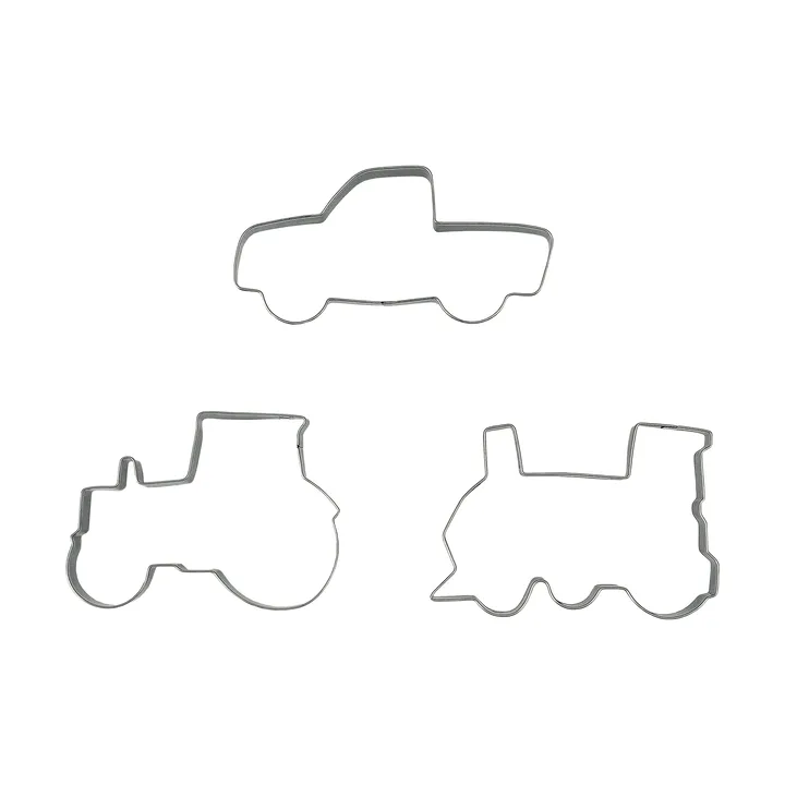 Cortador de galletas de jengibre BAKE - Vehículos, 3 piezas - Nordwik