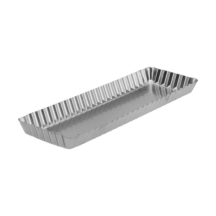 Fuente para tarta BAKE con fondo desmontable - Rectangular, acero inoxidable, 35x11 cm - Nordwik