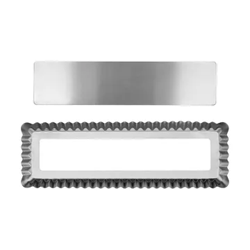 Fuente para tarta BAKE con fondo desmontable - Rectangular, acero inoxidable, 35x11 cm - Nordwik