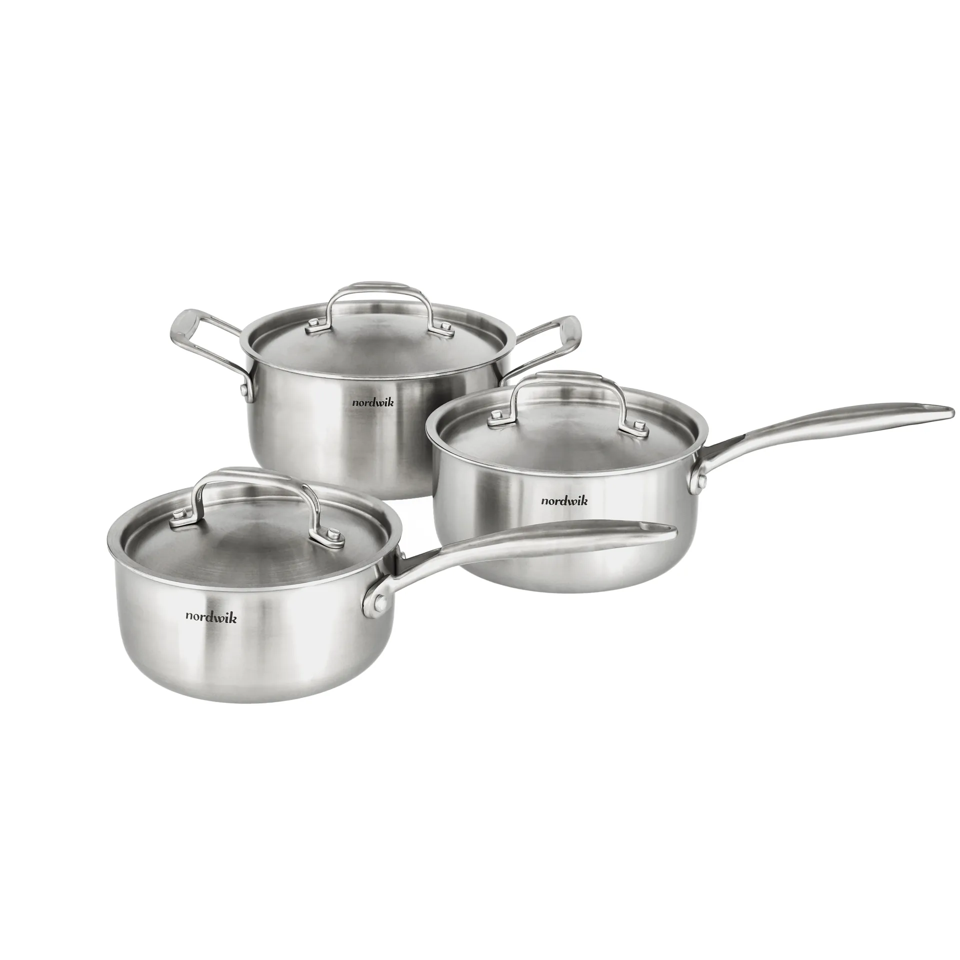 Juego de ollas Nordwik 3-capas 3 piezas, 1,5 l, 2 l, 3 l Nordwik