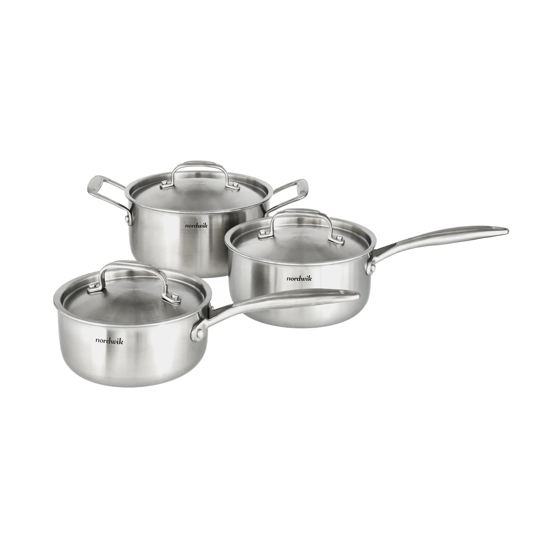 Nordwik Juego de ollas Nordwik 3-capas 3 piezas 1,5 l, 2 l, 3 l