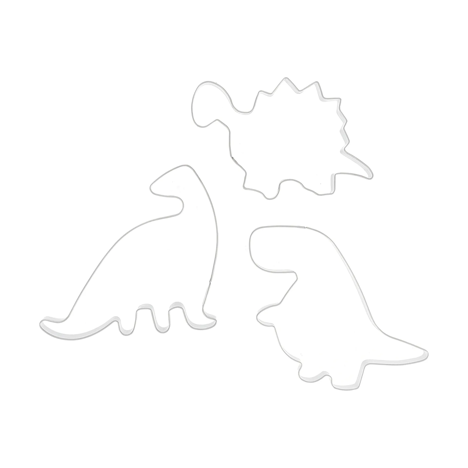 Moldes de galletas de dinosaurio Nordwik, 3 piezas, Acero inoxidable Nordwik