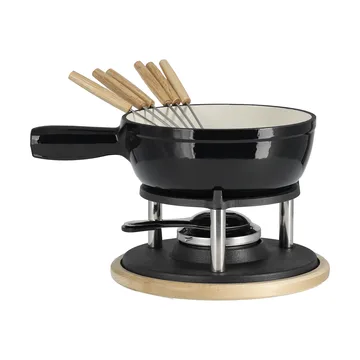 olla de fondue esmaltada - Negro, 1,8 l - Nordwik