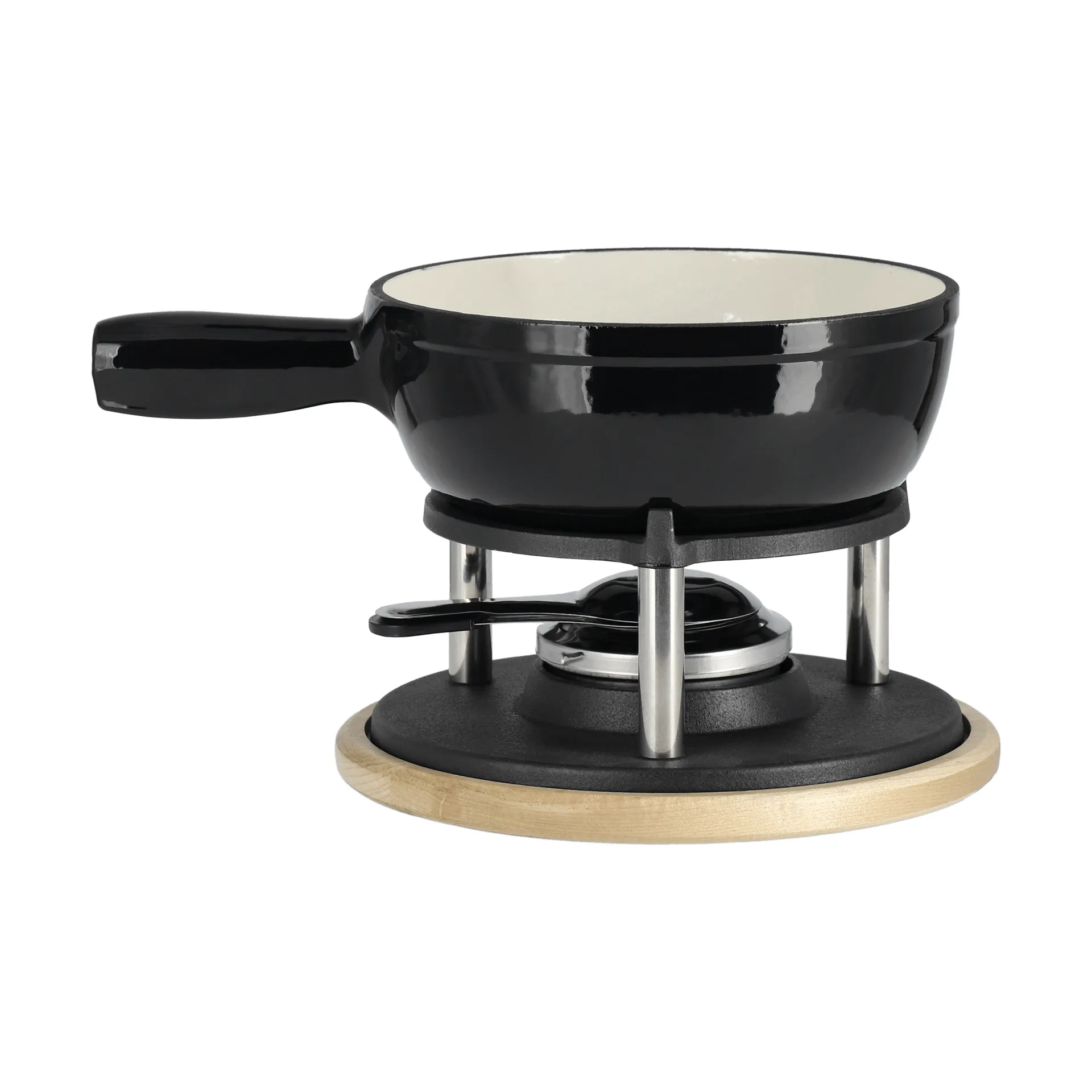 olla de fondue esmaltada, Negro, 1,8 l Nordwik
