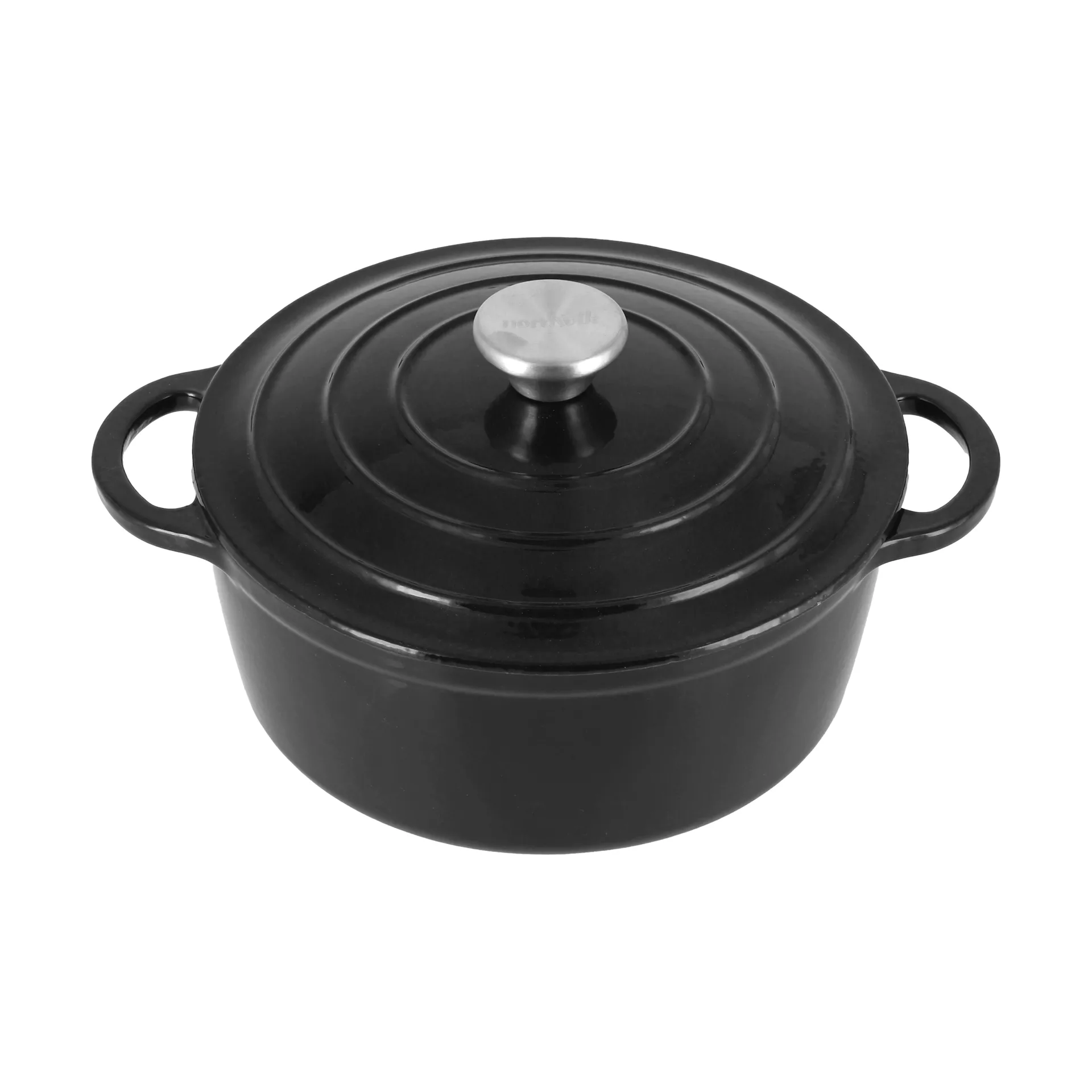 Olla de hierro fundido Nordwik redonda 2,5 l, Negro Nordwik