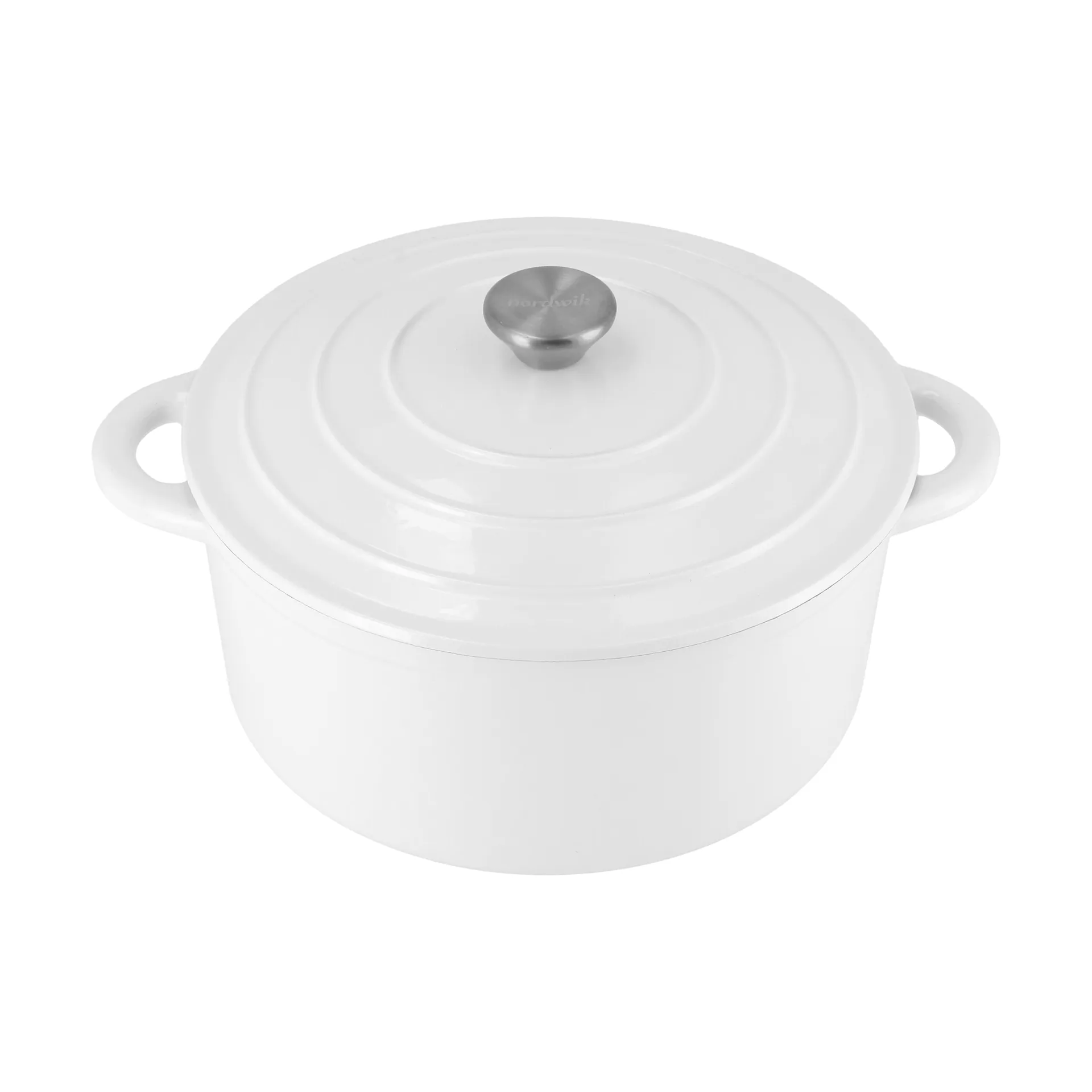 Olla de hierro fundido Nordwik redonda 5 l, Blanco Nordwik