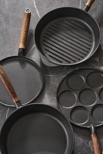 Sartén para panqueques de hierro fundido con mango de madera Nordwik - 25,5 cm - Nordwik