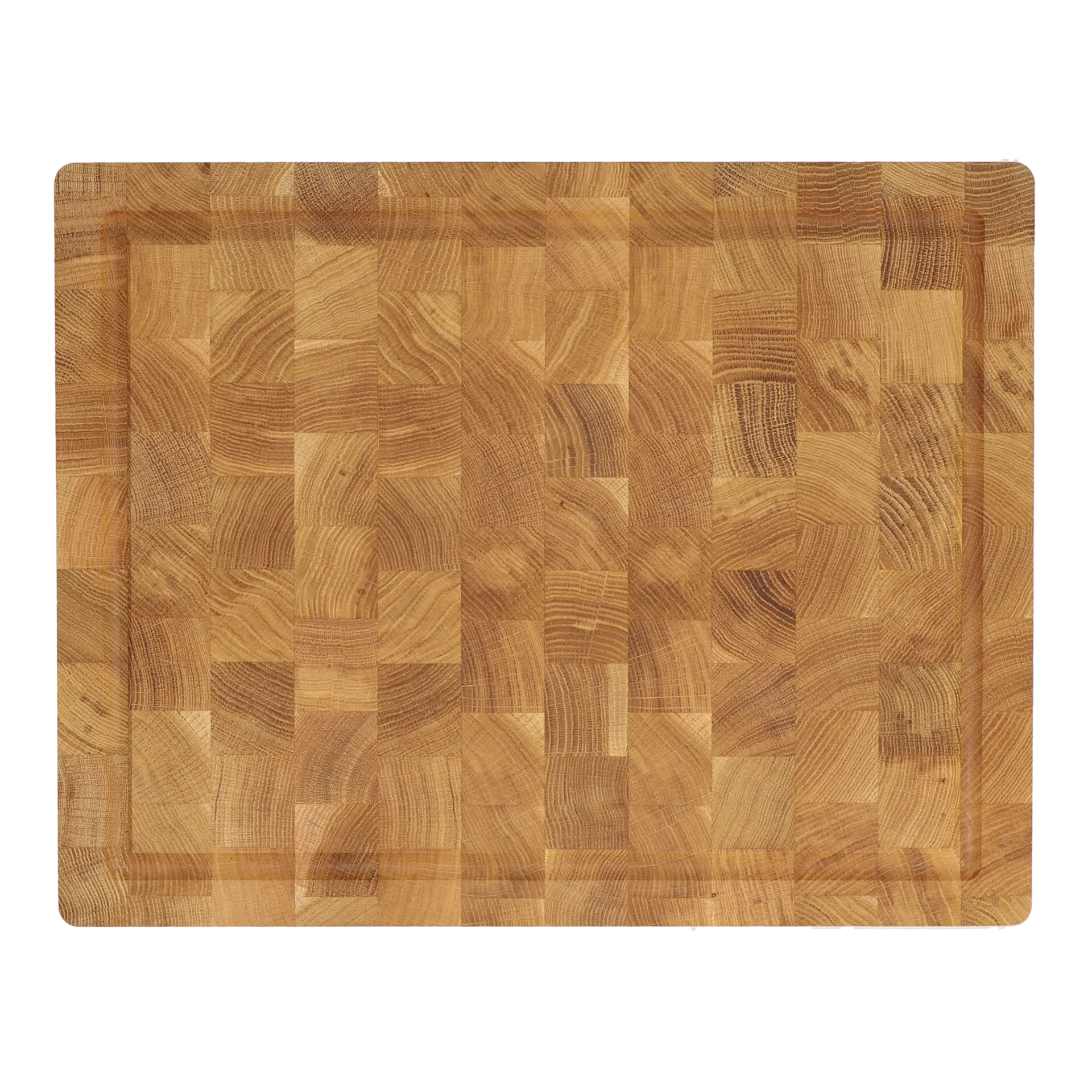 Tabla de cortar de madera a testa de Nordwik con ranura 36x46 cm, Roble Nordwik
