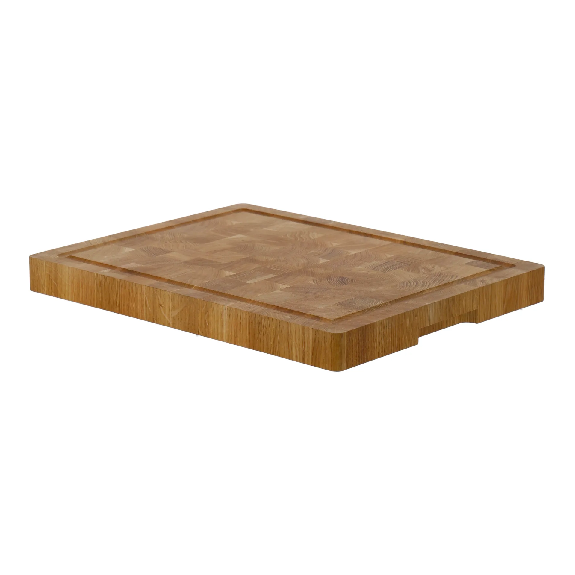 Tabla de cortar de madera a testa de Nordwik con ranura 36x46 cm, Roble Nordwik