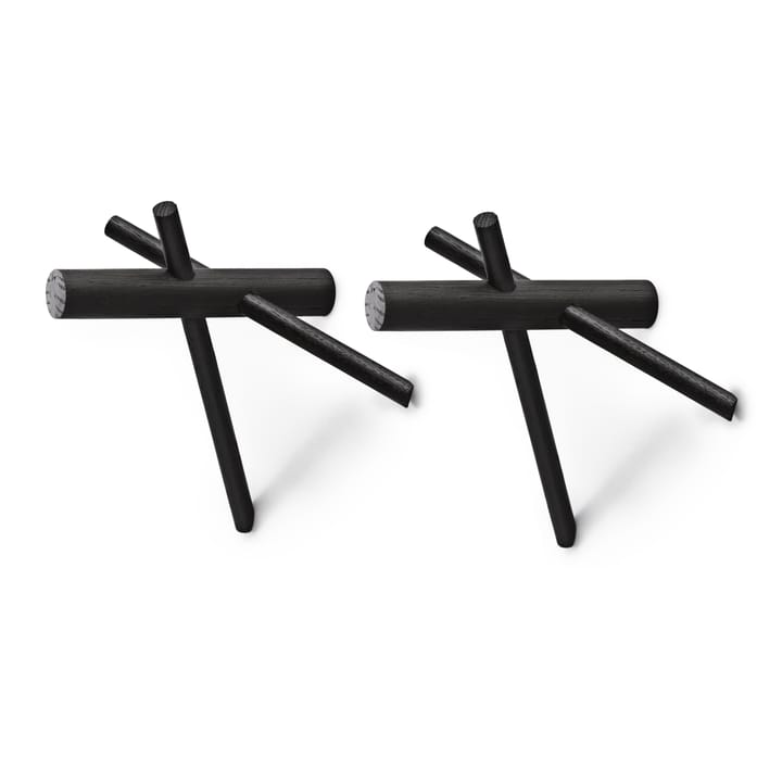 2 percheros Sticks - set de 2, negro - Normann Copenhagen