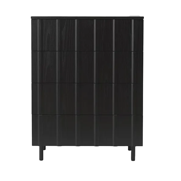 Cómoda Rib dresser 4 cajones, Soft Black Normann Copenhagen