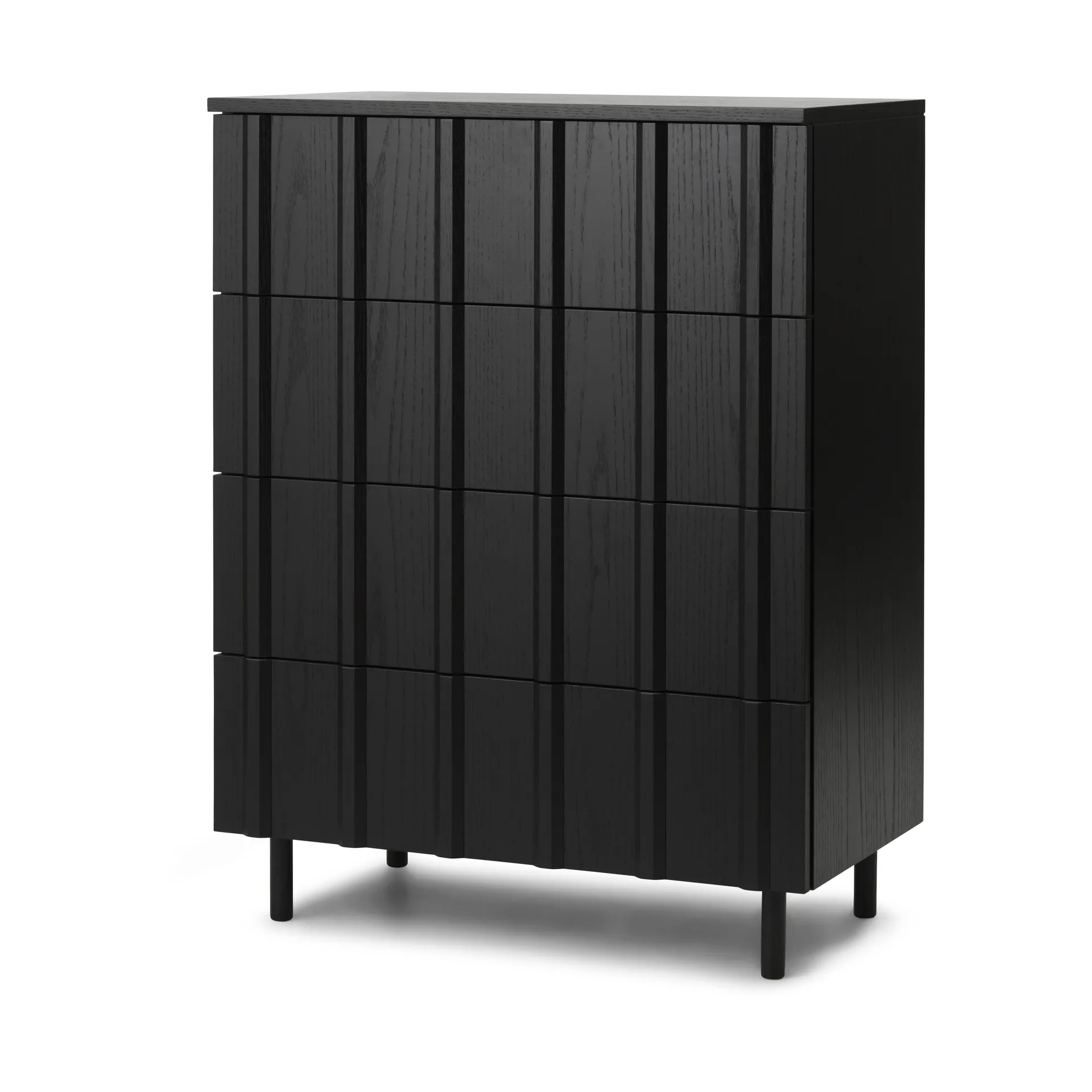 Cómoda Rib dresser 4 cajones, Soft Black Normann Copenhagen