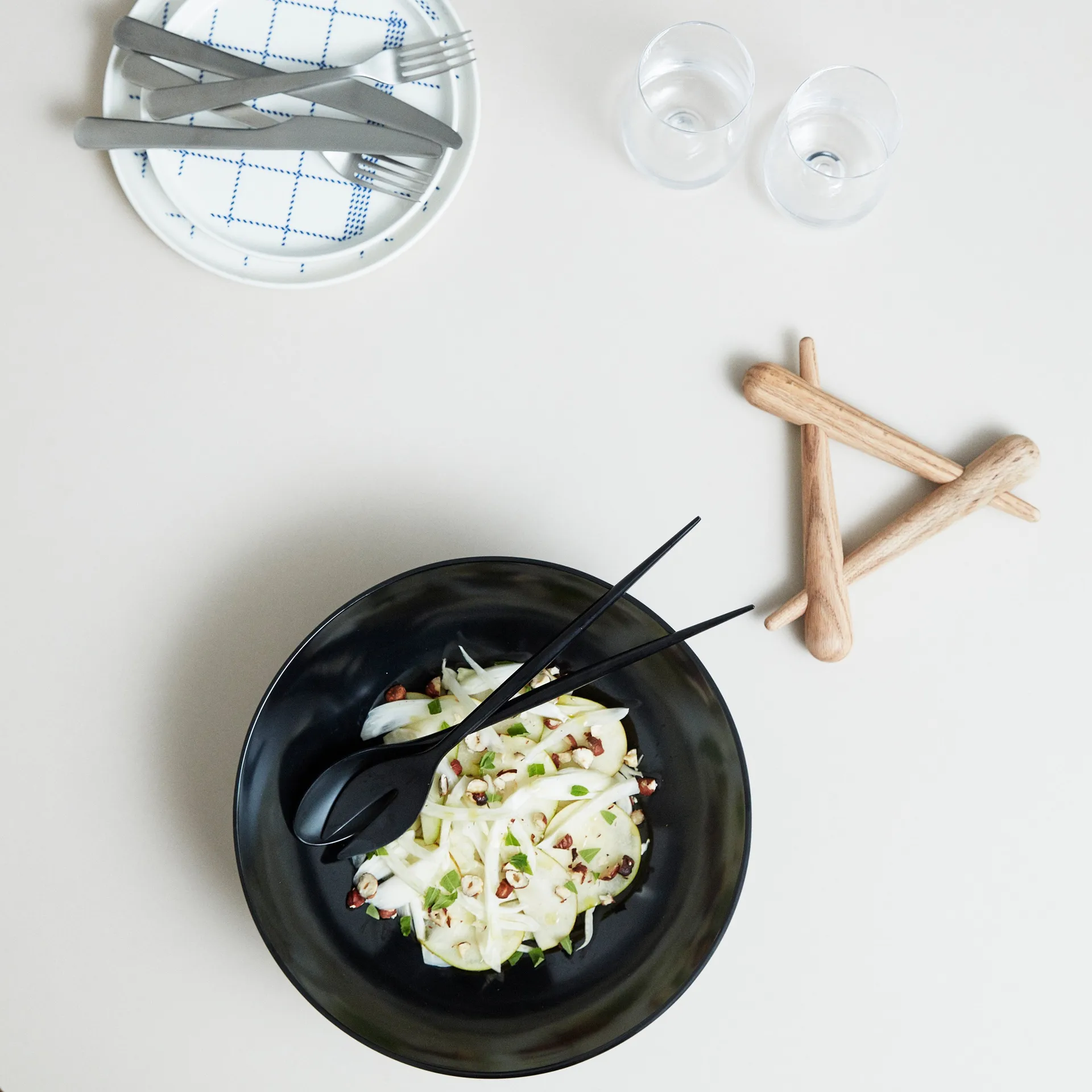 Cubiertos de ensalada Krenit, negro Normann Copenhagen