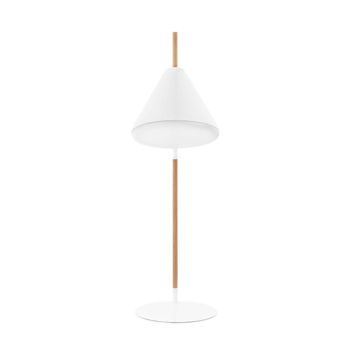 Lámpara de pie Hello, White, base de haya Normann Copenhagen
