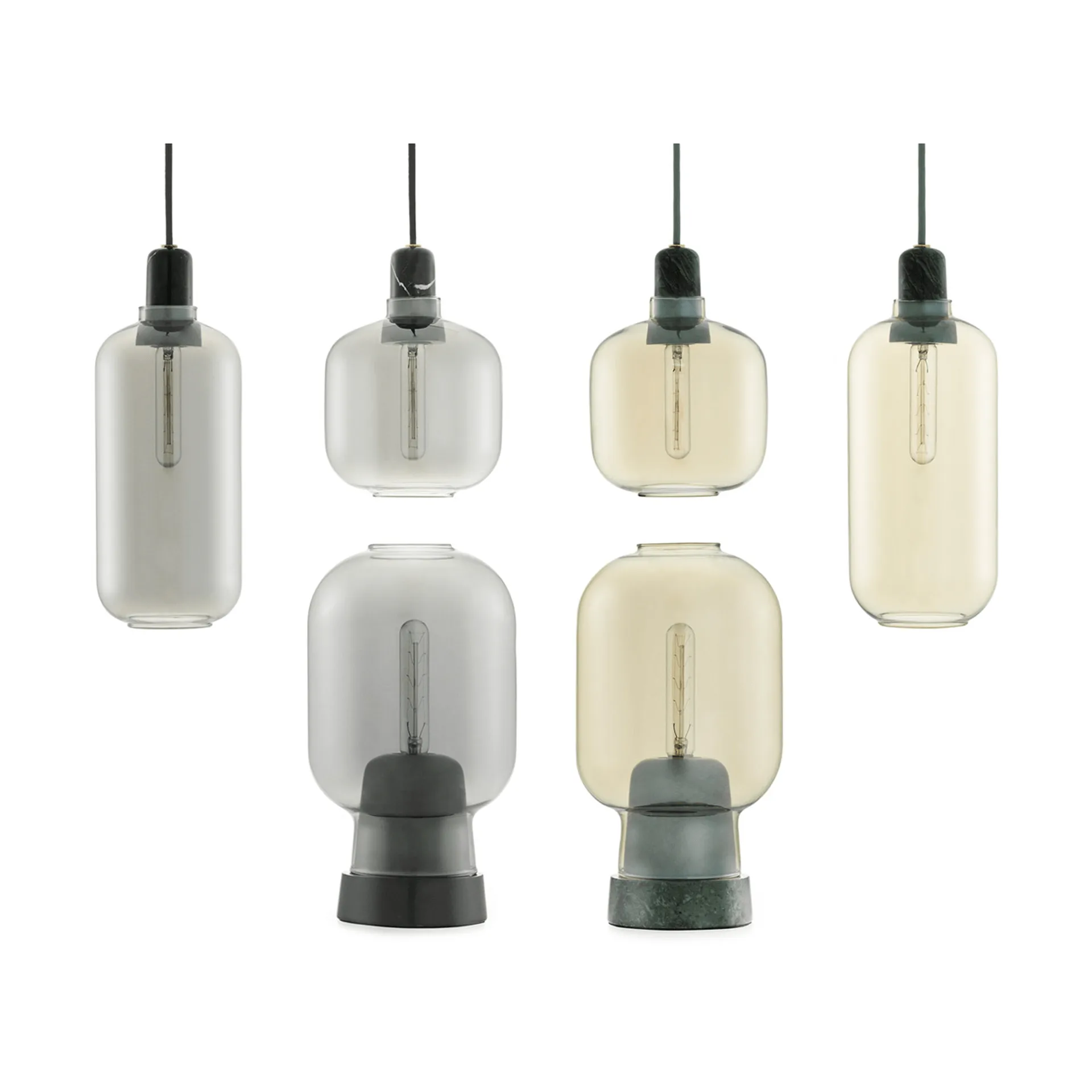 Lámpara de techo Amp L, gris-negro Normann Copenhagen