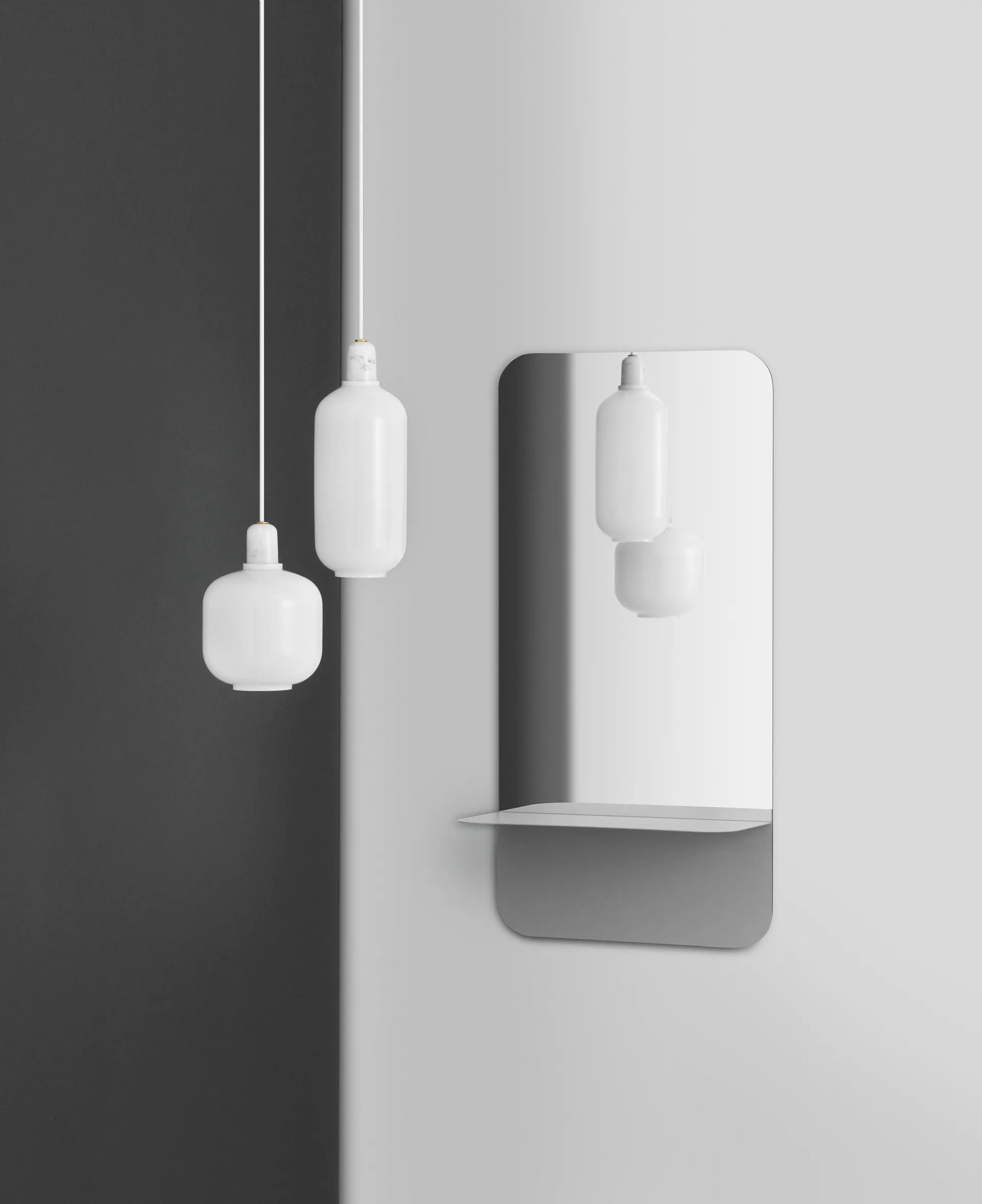 Lámpara de techo Amp L, Mate-blanco Normann Copenhagen