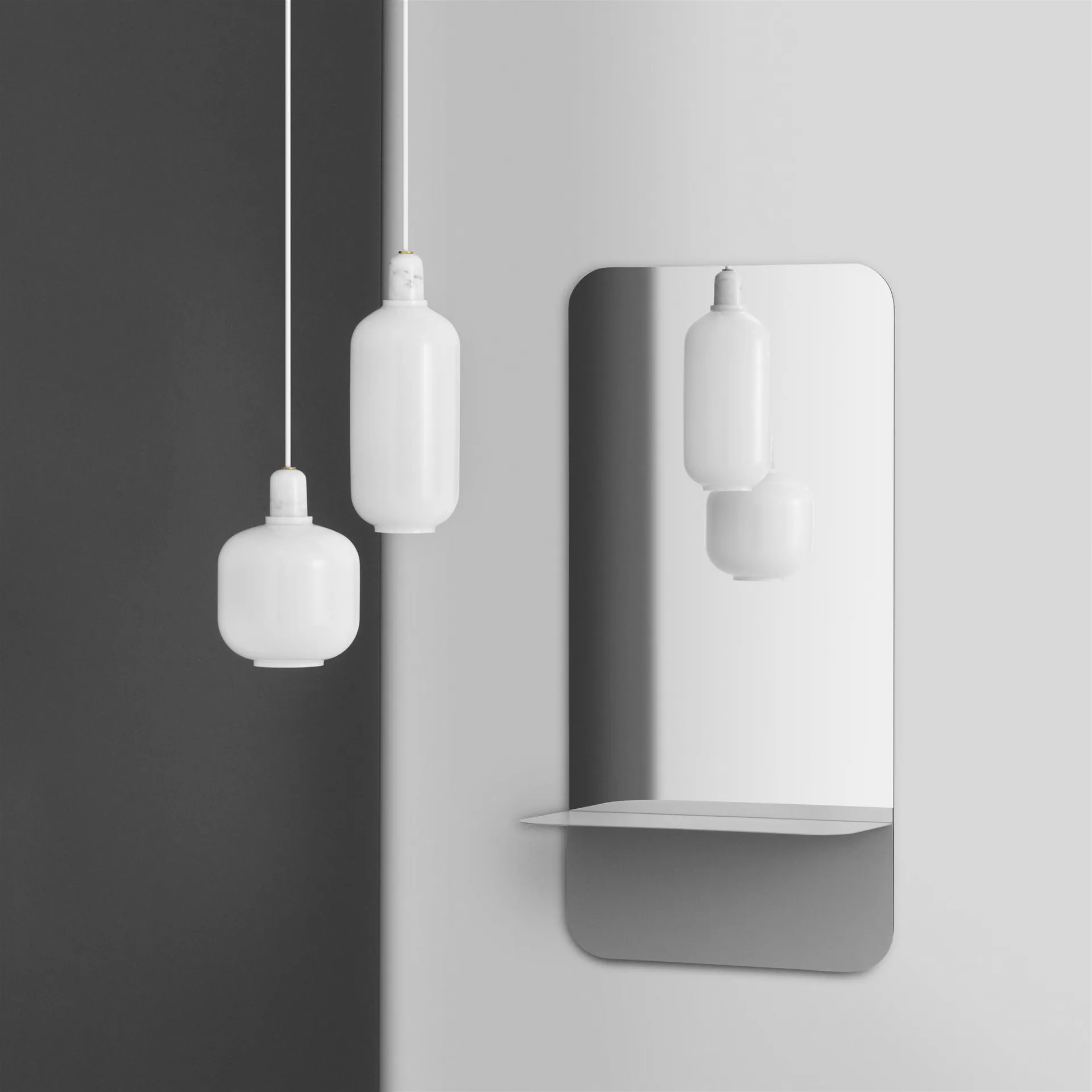 Lámpara de techo Amp S, blanco Normann Copenhagen