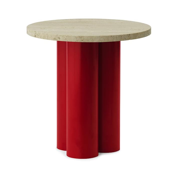 Mesa auxiliar Dit Ø40 cm - Travertine Light-bright red - Normann Copenhagen