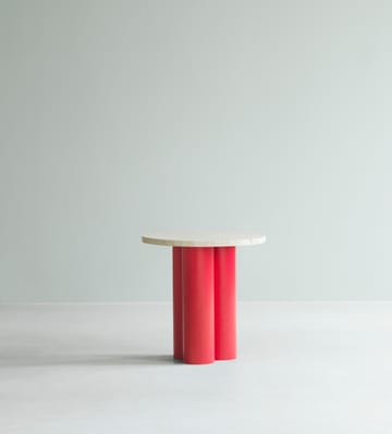 Mesa auxiliar Dit Ø40 cm - Travertine Light-bright red - Normann Copenhagen