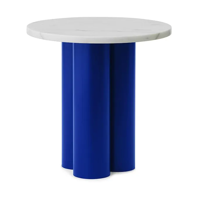 Mesa auxiliar Dit Ø40 cm, White Carrara-bright blue Normann Copenhagen
