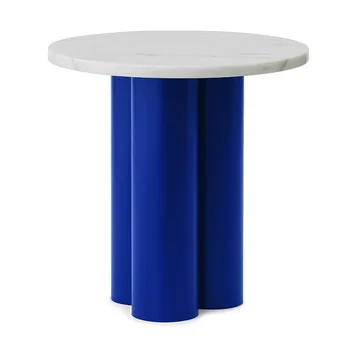 Mesa auxiliar Dit Ø40 cm - White Carrara-bright blue - Normann Copenhagen