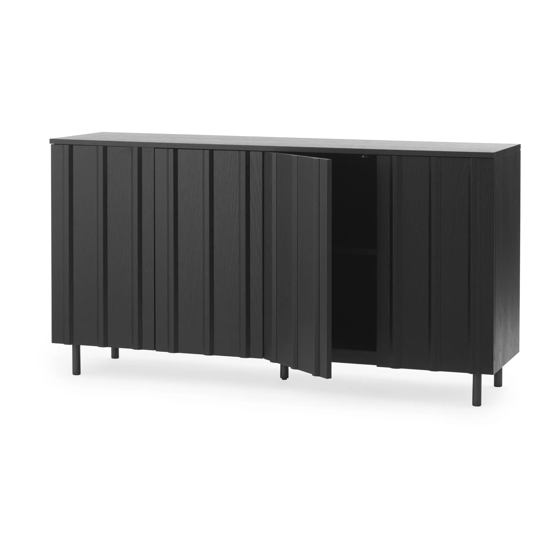 Mesa auxiliar Rib 45x159 cm, Soft Black Normann Copenhagen