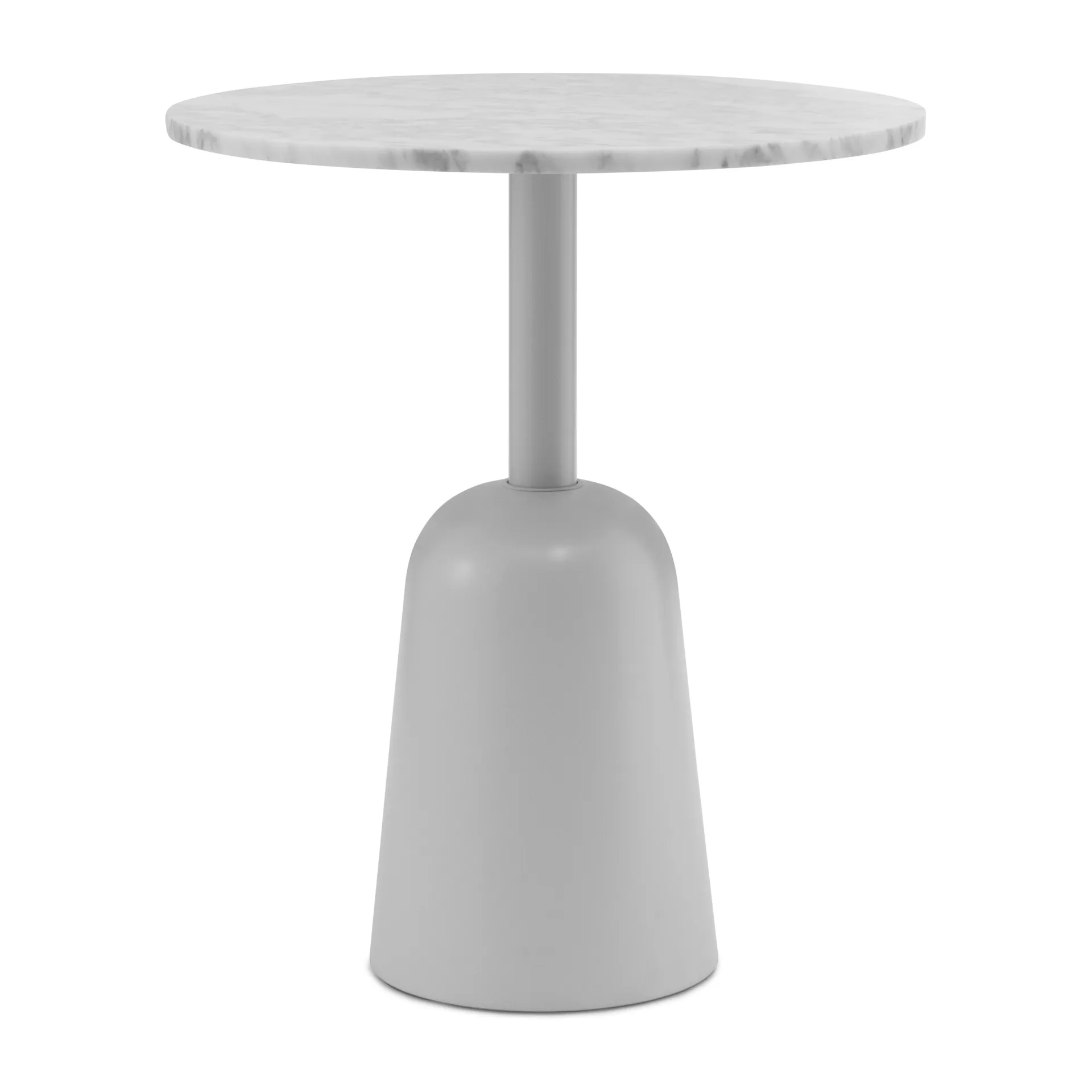 Mesa Turn ajustable Ø55 cm, mármol blanco Normann Copenhagen