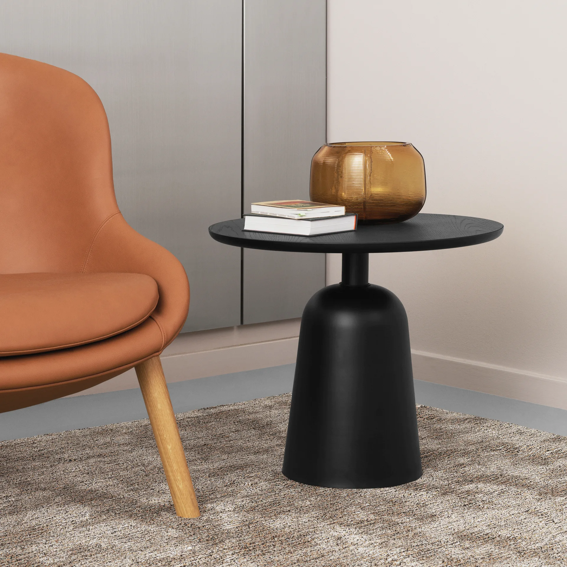 Mesa Turn ajustable Ø55 cm, negro Normann Copenhagen