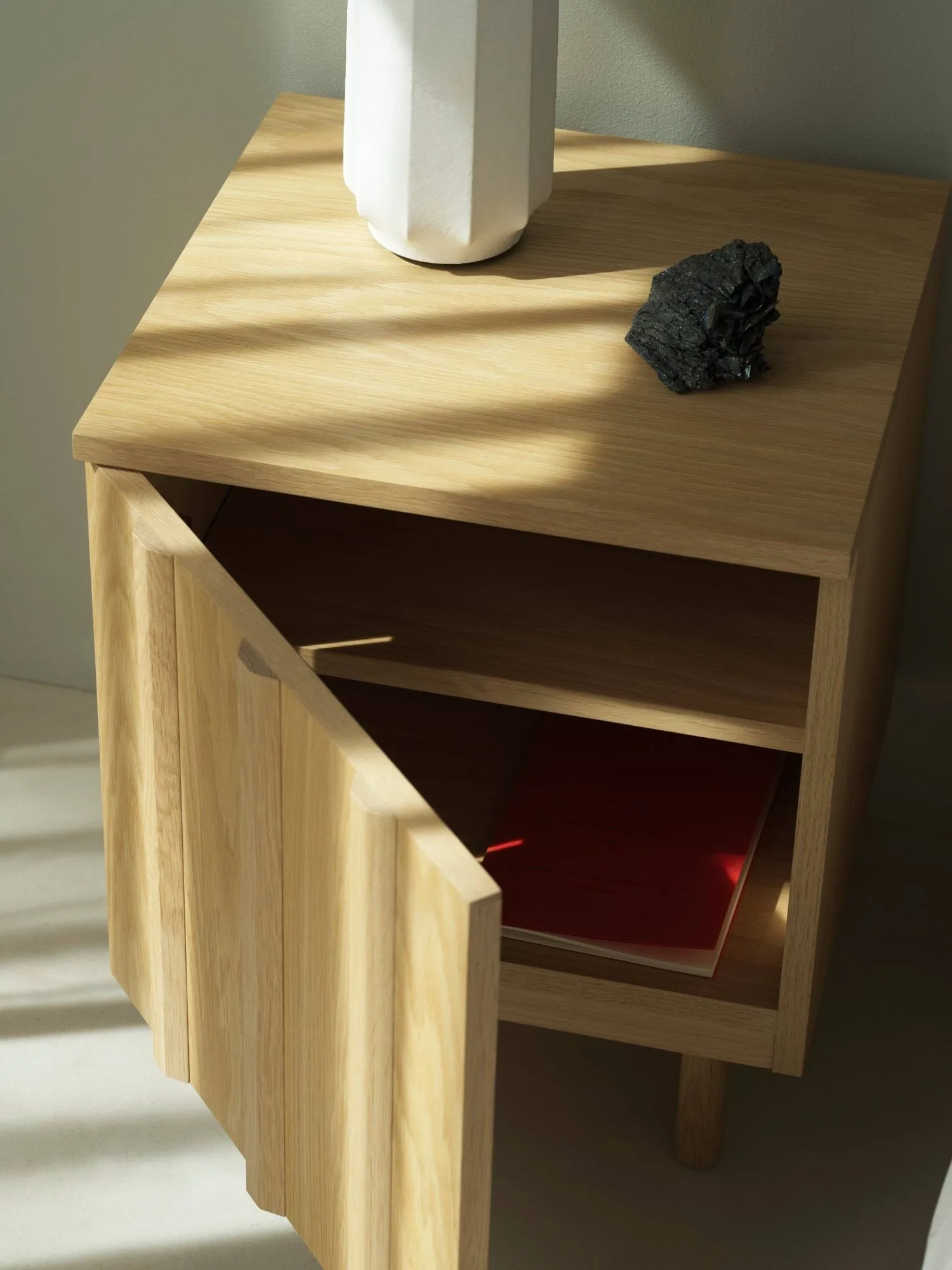 Mesilla de noche Rib , Oak, 52x42x40 cm Normann Copenhagen