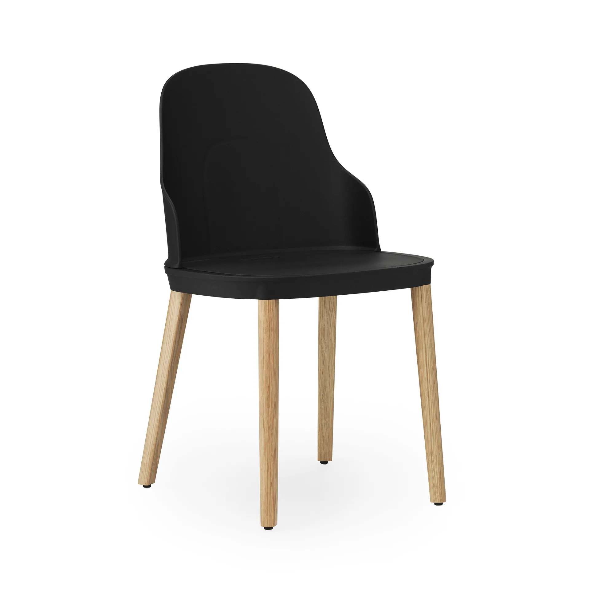 Silla Allez con patas de roble, negro-roble Normann Copenhagen