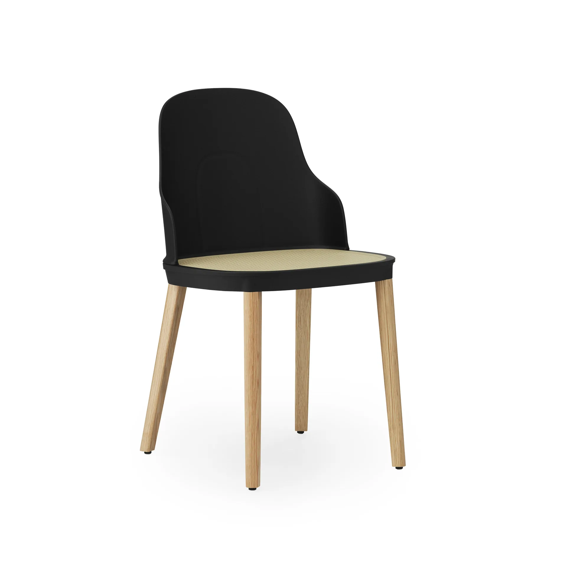 Silla Allez molded wicker, negro-roble Normann Copenhagen