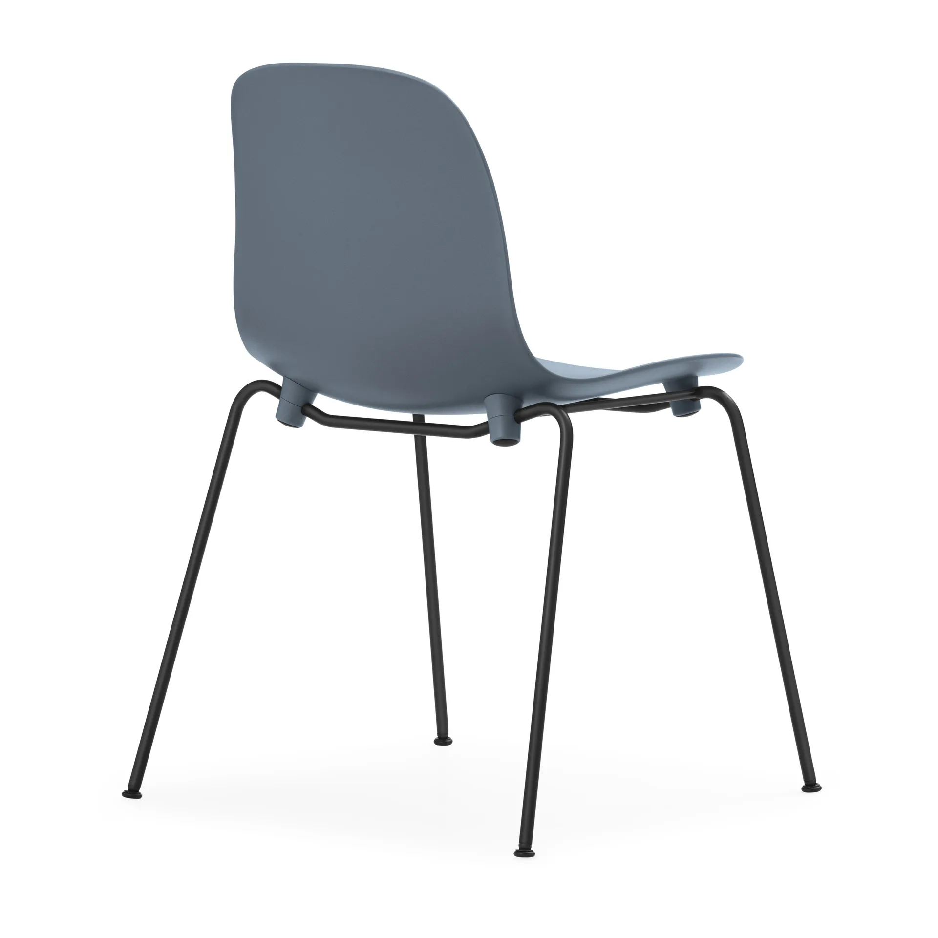 Silla apilable Form Chair con patas negras pack de 2 unidades, Azul Normann Copenhagen