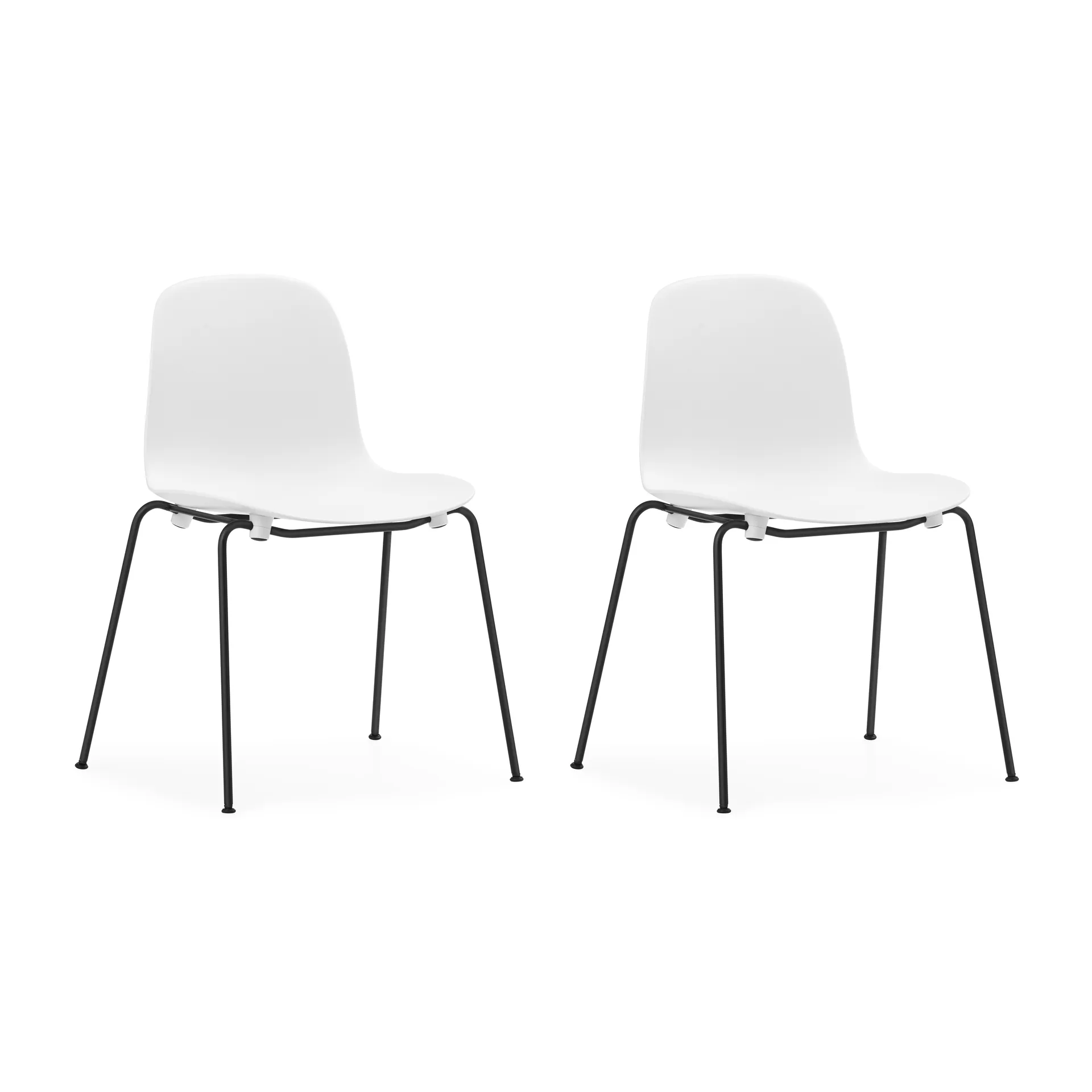 Silla apilable Form Chair con patas negras pack de 2 unidades, Blanco Normann Copenhagen