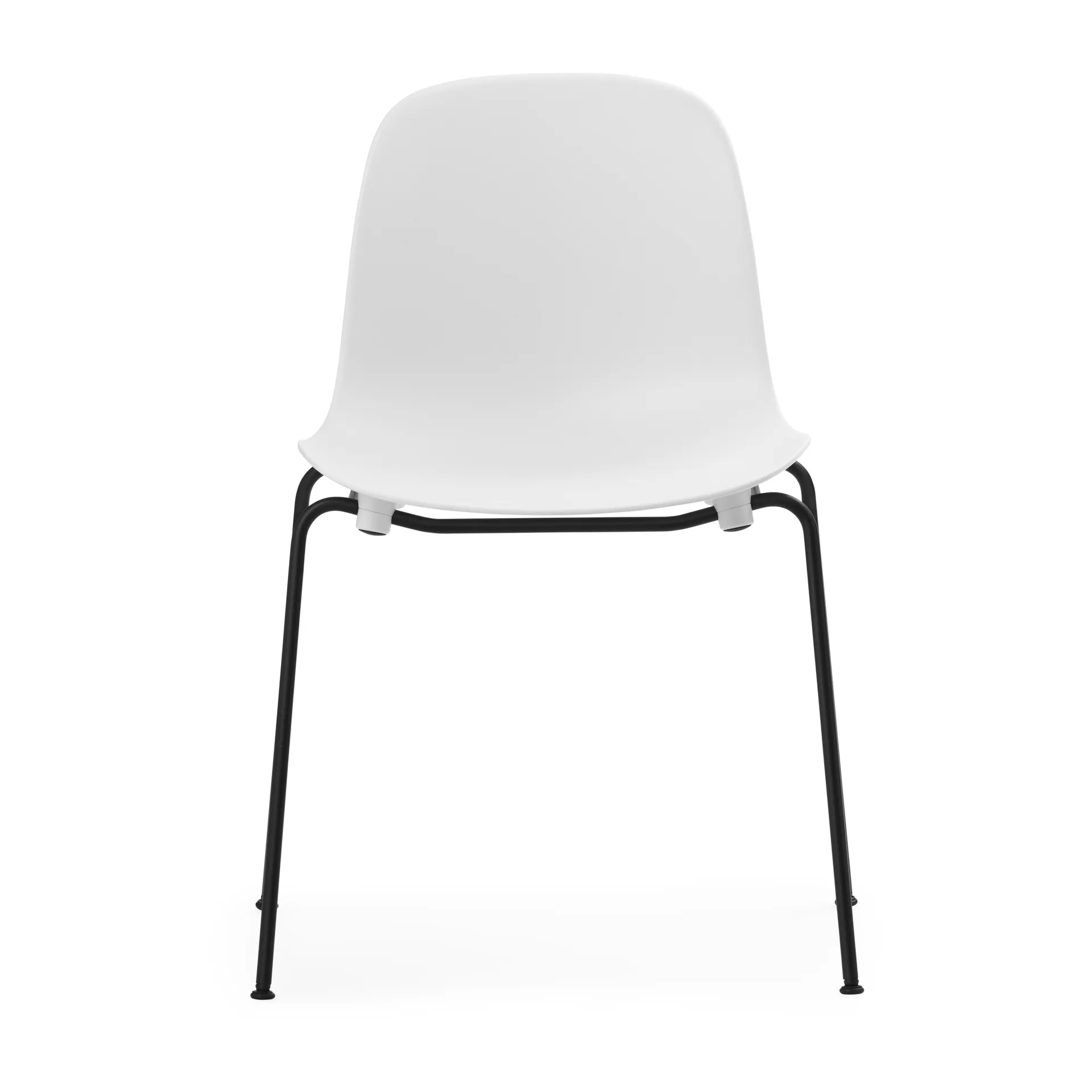 Silla apilable Form Chair con patas negras pack de 2 unidades, Blanco Normann Copenhagen